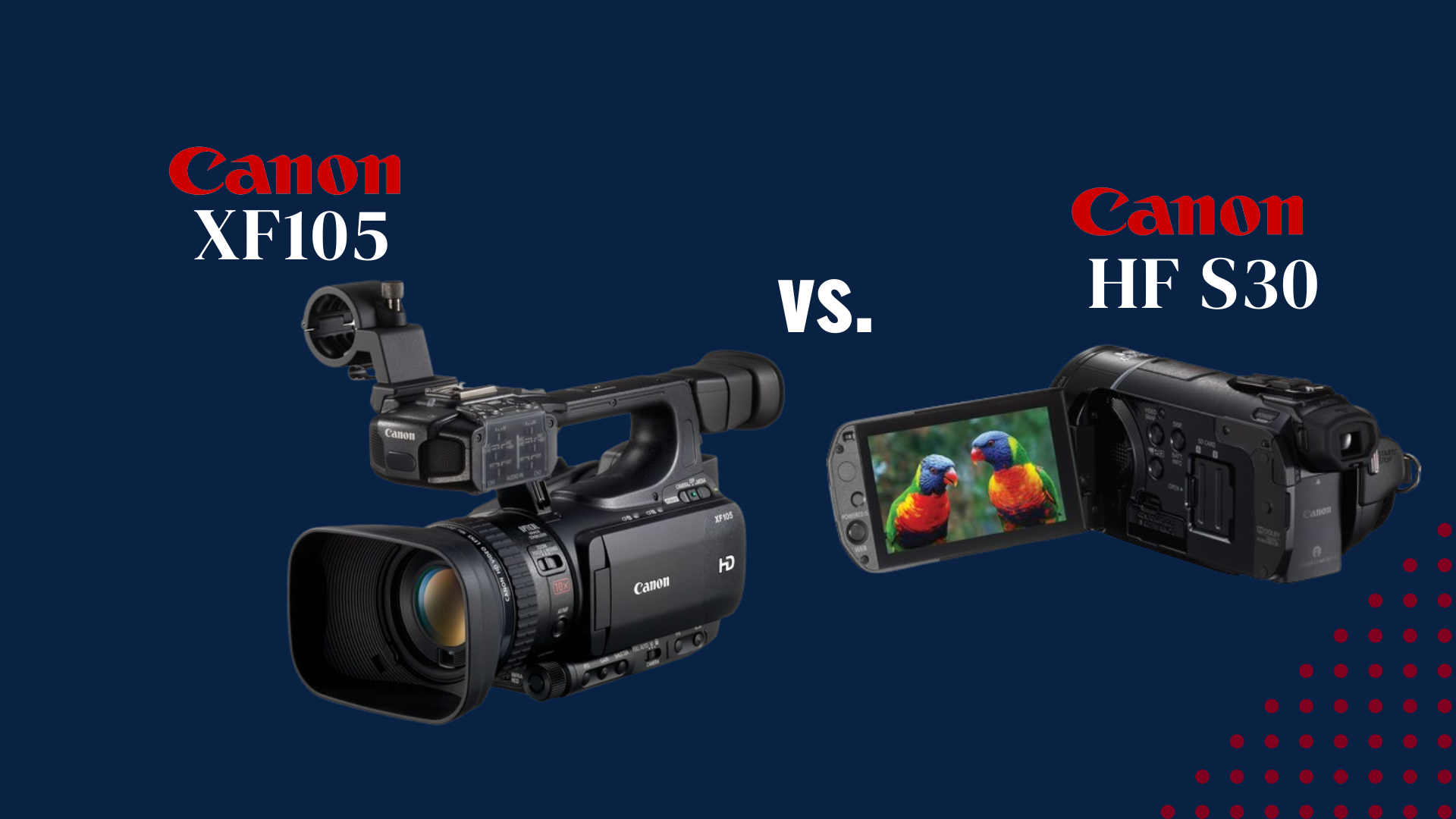 Canon XF105 vs. Canon HF S30: La Cámara Perfecta según tus Necesidades