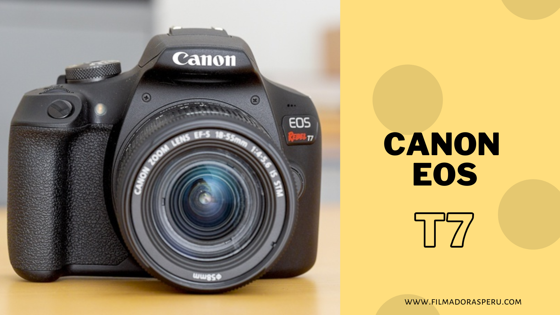 Cámara Canon EOS Rebel T7 con lente EF-S 18-55mm f/3.5-5.6 IS II