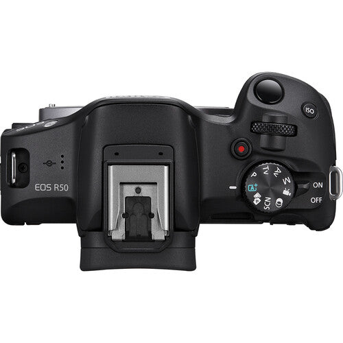 Cámara Canon Mirrorless EOS R50 con lente de 18-45 mm - Filmadorasperu