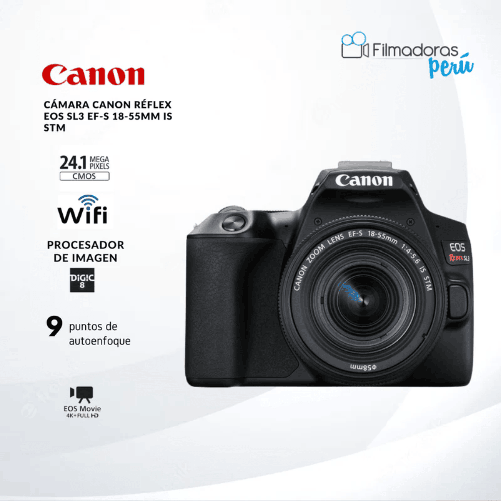 Cámara Canon Réflex Eos SL3 EF-S 18-55mm is Stm - Filmadorasperu