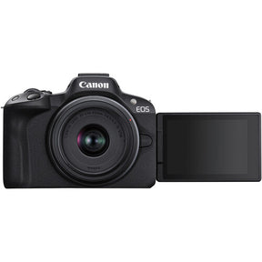 Cámara Canon Mirrorless EOS R50 con lente de 18-45 mm