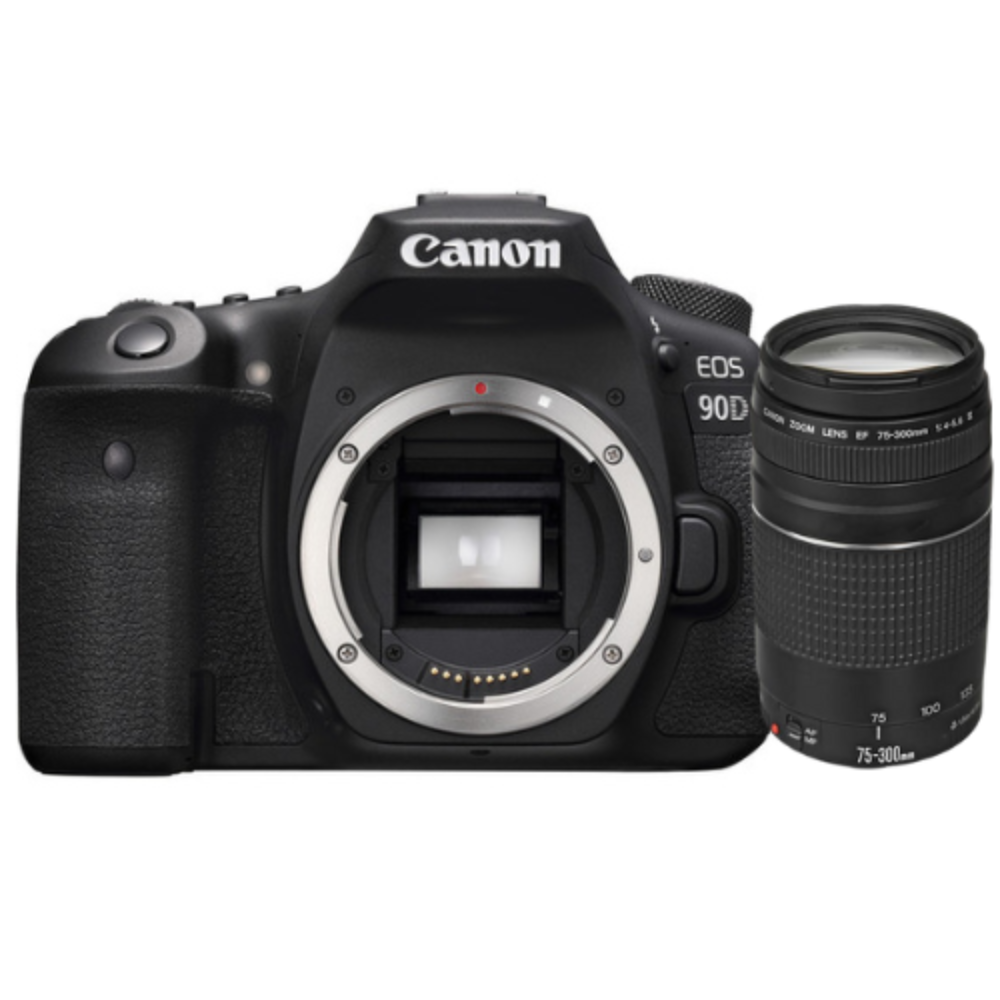 Cámara fotográfica Canon Eos 90d con lente EF 75-300MM F/4-5.6 III - Filmadorasperu