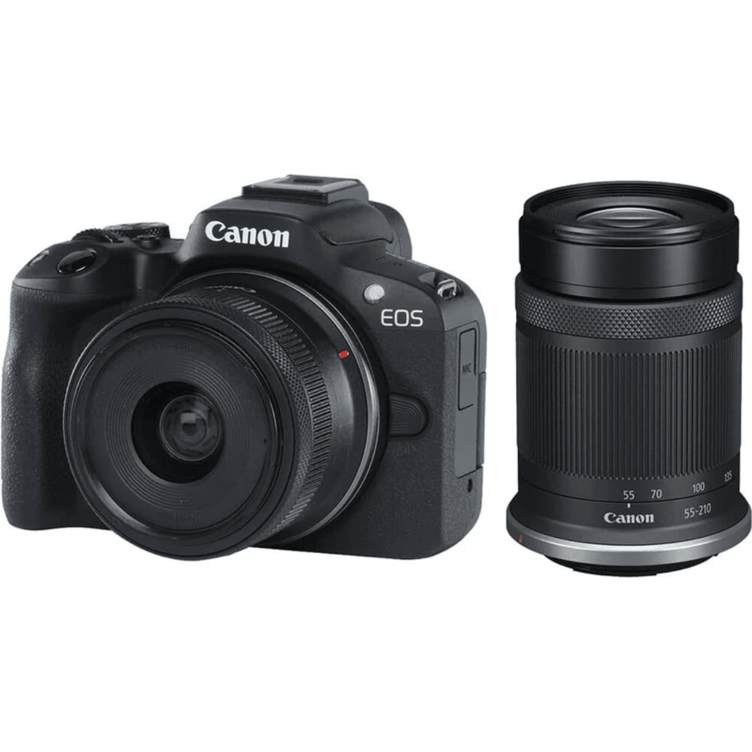 Cámara Canon Mirrorless EOS R50 con lente de 18-45 mm - Filmadorasperu