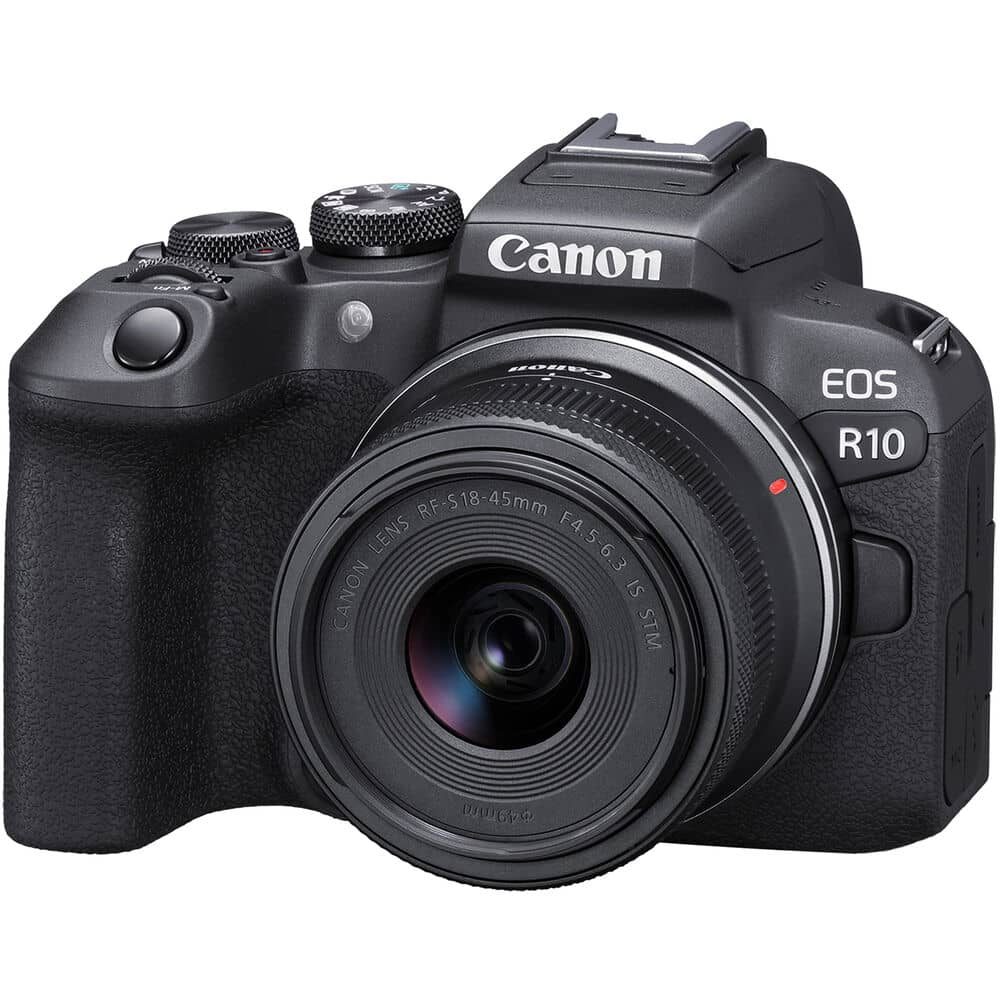 Cámara Canon Mirrorless EOS R10 con lente de 18-45 mm - Filmadorasperu