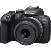 Cámara Canon Mirrorless EOS R10 con lente de 18-45 mm