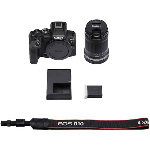 Cámara Canon Mirrorless EOS R10 con lente de 18-150 mm - Filmadorasperu