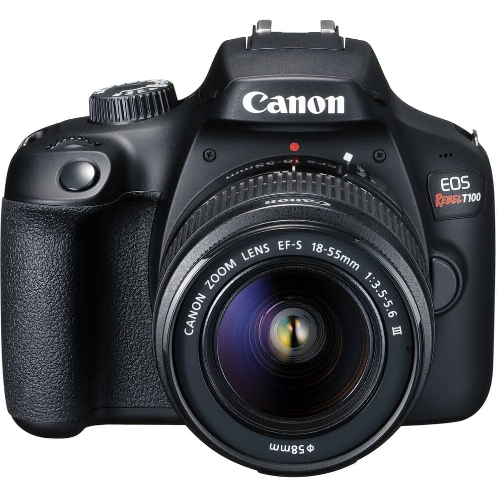 Cámara Canon Réflex EOS T100 18-55mm KIT (Memoria + estuche)