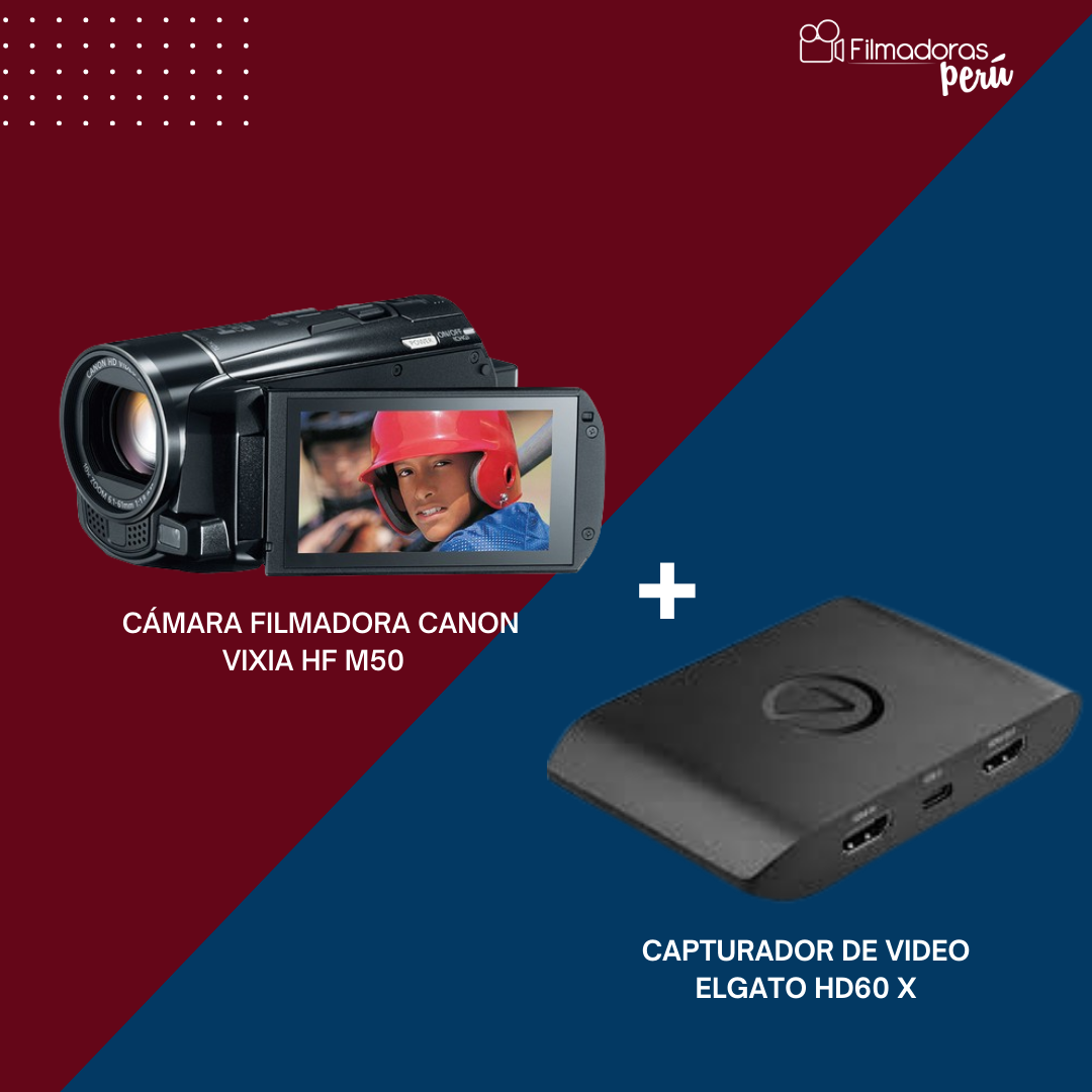 Paquete Streaming Canon HF M50 + Elgato HD60 X (2da Mano)