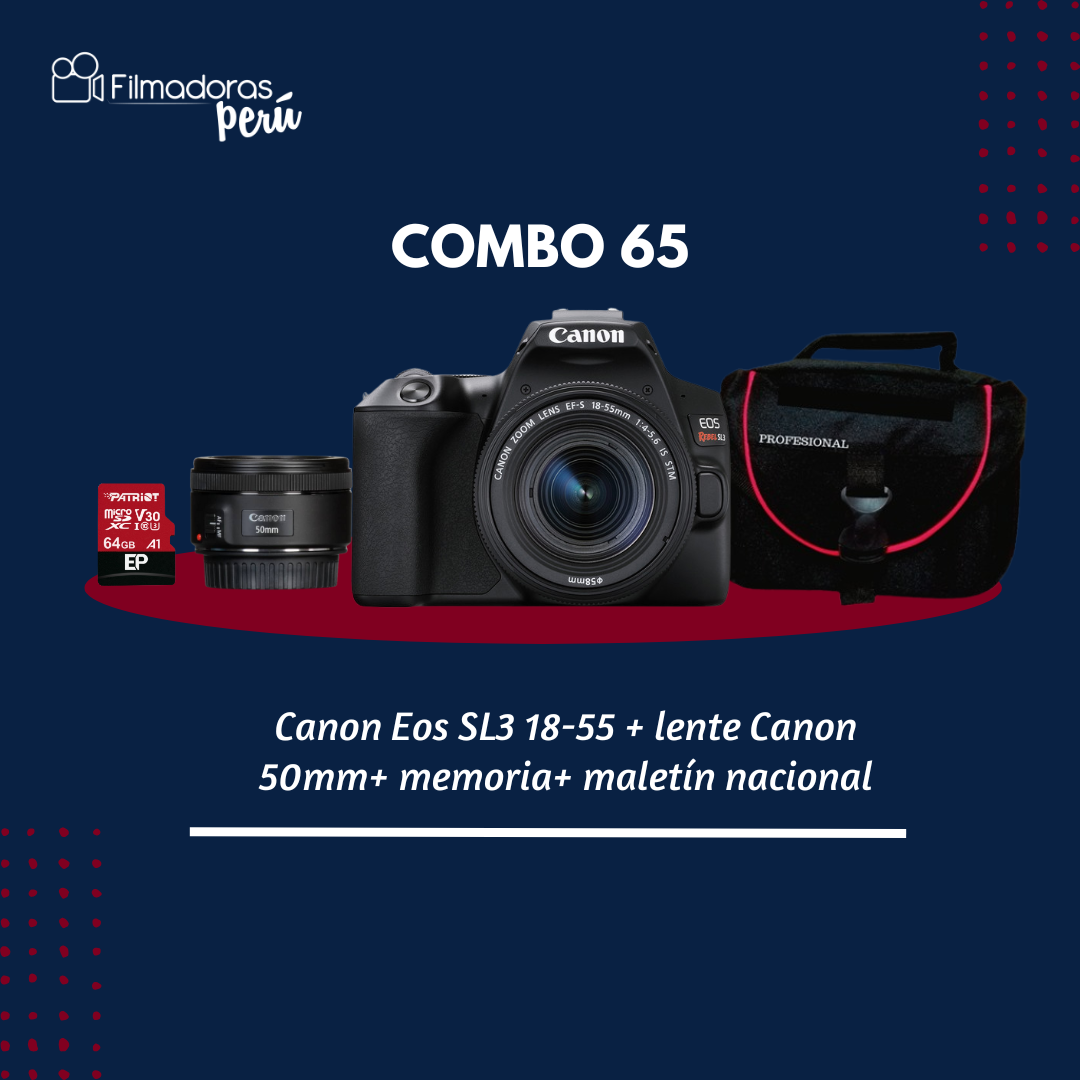 COMBO 65 (SL3 18-55 + 50mm+ memoria+ estuche)