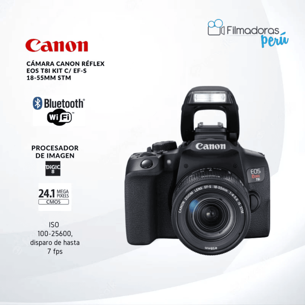 Cámara Canon Réflex Eos T8i KIT C/ EF-S 18-55mm STM - Filmadorasperu