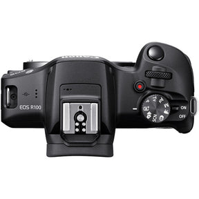 Cámara Canon Mirrorless EOS R100 con lente de 18-45 mm