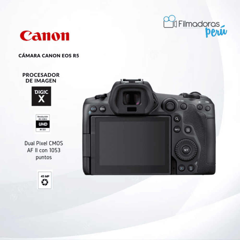 Cámara Canon EOS R5 con lente RF 35mm f1.8 macro is stm - Filmadorasperu