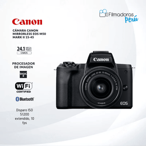 Cámara Canon Mirrorless EOS M50 Mark II 15-45