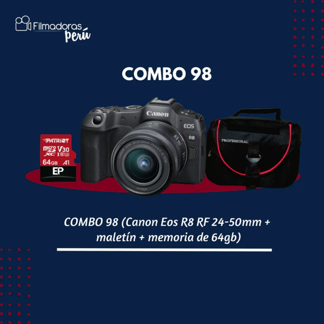 Cámara Canon Mirrorless EOS R8 con lente RF 24-50 mm is stm - Filmadorasperu