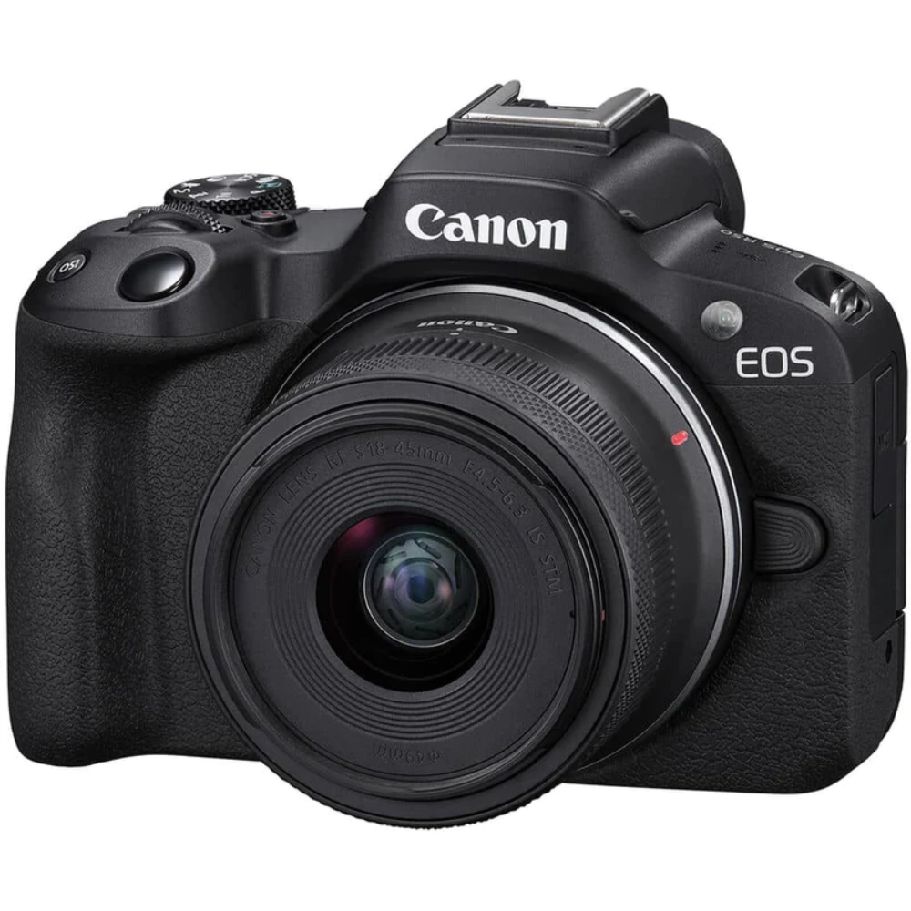 Cámara Canon Mirrorless EOS R50 con lente de 18-45 mm (memoria 64GB + estuche nacional)