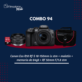 Cámara Canon Mirrorless EOS R10 con lente de 18-150 mm - Filmadorasperu