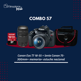 COMBO 57 (t7 18-55 + 75-300mm+ Memoria+ estuche) - Filmadorasperu