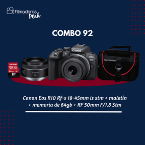 Cámara Canon Mirrorless EOS R10 con lente de 18-45 mm - Filmadorasperu
