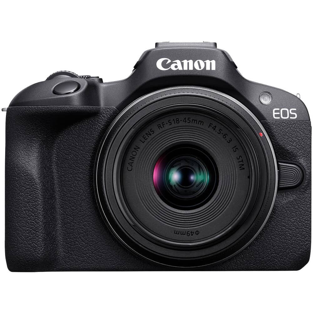 Cámara Canon Mirrorless EOS R100 con lente de 18-45 mm - Filmadorasperu